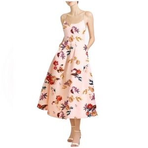 Sachin & Babi Audra Pink Wildflowers Midi Dress Size 10 NWT $695